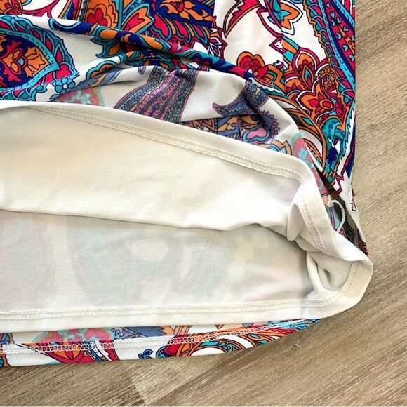 Lauren Ralph Lauren Paisley Print Ruched Cap Sleeve Sheath Dress Size 16 - Picture 4 of 9